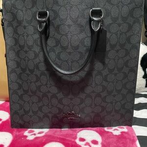 Coach Dark Gray Signature Tote